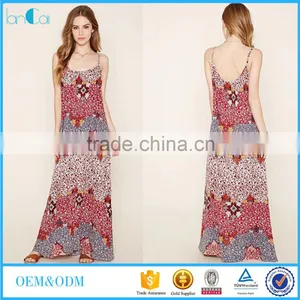 2016 Summer Floral Print Bohemian Maxi Dress For Women thumbnail-1