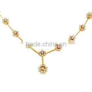 Natural Diamond Jewelry Tahitian Pearl Necklace Stud 18k Solid Platinum thumbnail-1