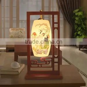 Jingdezhen Ceramic Decal Pastel Retro Desk Lamp Writing Table Lamp thumbnail-1