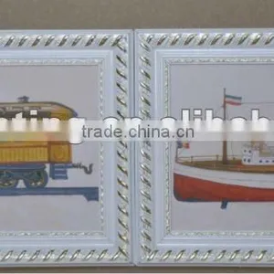 Two Piece Train and Ship Home Wall Decoration Canvas Painting thumbnail-1