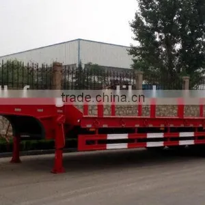 Four Axles Lowbed Semi Trailer for Heavy Duty Equipments and Construction Machinery thumbnail-1