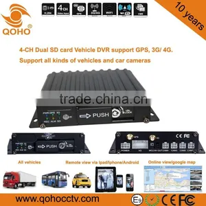 Dual SD Card 128G 4 CH Linux Car Mobile DVR , City Bus Mobile Dvr Surveillance System thumbnail-3