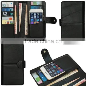 Genuine Leather Wallet Case for Mobile Phone,Cards and Money,Super Slim Design thumbnail-1
