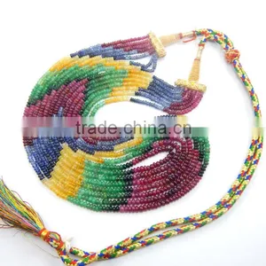 Natural Multi Colour Sapphire Smooth Beads thumbnail-1