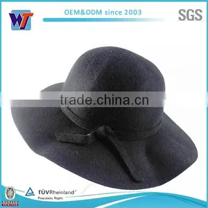Classical Black Felt Hillbilly Hat Bodies Wool Felt Hat thumbnail-3