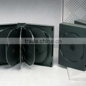 39mm Thick Multi 12 Discs Black Plastic Case DVD Box With Five Trays thumbnail-1