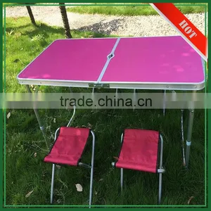 Wholesale Red/Blue/White MDF Aluminum Camping Adjustable Folding Picnic Table thumbnail-2