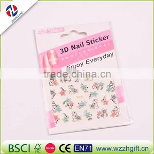 3D Gold Nail Art Stickers Decals, Flower Designs Metallic Nail Art Decoration Tools Fashion Manicure Nail Decals thumbnail-3