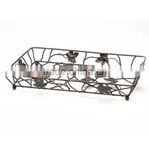 Copper Rectangular Metal Leaf Wire Basket YC009 thumbnail-1