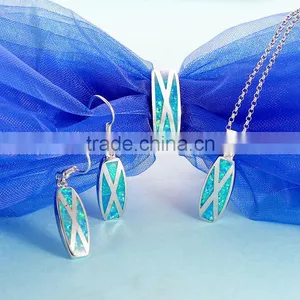 925 Silver Opal Beautiful Jewelry Set S051W thumbnail-1