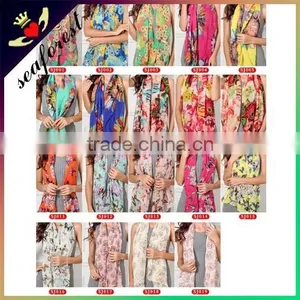 Butterfly Printed Scarf/chiffon Cheap Scarf/mix Design Fashion Scarf thumbnail-1
