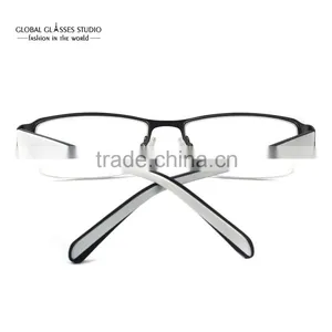 Designer Inspired Half Rim Fashion Grey & White Men Metal Cool Eyewear Optical Frames Glasses HD640 thumbnail-4