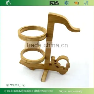 WR025 Personalized Antique Wine Rack, Red Wine Holder With Bamboo Material thumbnail-2