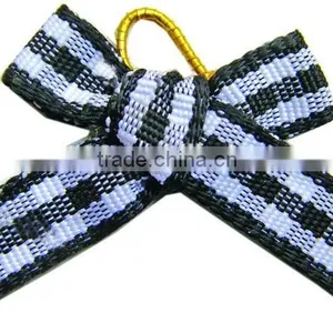 White Elastic Satin Bows for Accessories thumbnail-3