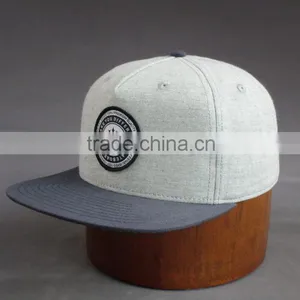 Custom 100% Cotton 6-panel Snapback Cap With Front Woven Label thumbnail-3