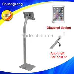 Anti-theft Full Rotation Diagonal Design Display Floor Stand for 7-10.5 Inch Tablet PC thumbnail-1