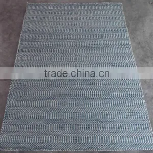 Hand Woven Flat Weave Wool Hemp Rugs thumbnail-1