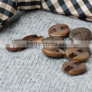 Brown Corozo Nut Shank Buttons With Laser Engraved on thumbnail-1