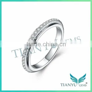 925 Sliver Finger Ring 1Carat 8 Hearts & Arrows Round Cut Moissanite Diamond Wedding Ring thumbnail-3