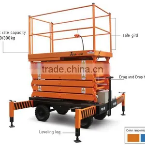 Self Propelle Aluminum 6m - 16m Scissor Mobile Aerial Work Platform thumbnail-2