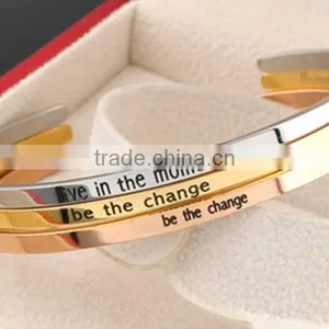 Top Selling White Gold Plated Stainless Steel Bangle Bracelet thumbnail-4