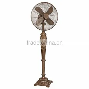 16 Inch Outdoor Metal Fan, Retro Fan With Resin Patern Decoration thumbnail-1