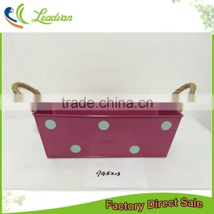 Factory Direct Sale Custom Logo Size Small Medium Large Indoor Rectangular Planters With Rope Handle thumbnail-1