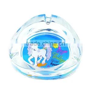 Glass Ashtray With Decal on Bottom,high Quality Glass Ashtray thumbnail-1