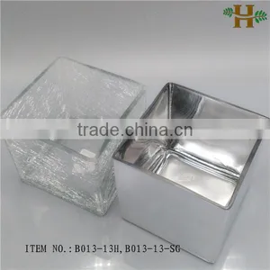 Colored Square Block Glass Vases Wholesale Cheap thumbnail-2