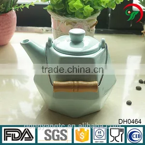 Customize Logo Porcelain Chinese Tea Pot With Steel Handle thumbnail-1