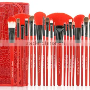 24 Red Makeup Brush Set Toiletry Crocodile Grain Colour Makeup Tools 24 Makeup Brush thumbnail-4