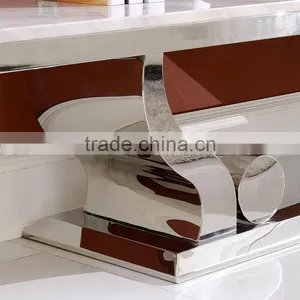 CT8035 Wonderful Design Stainless Steel Modern tv Stand With Marble Top thumbnail-3