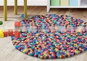 2017 Hot New Products Wholesale China Supplier Eco-friendly Baby Floor Mat Nepal Wool Felt Ball Rug Made in China thumbnail-2