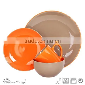 Ceramic Dinner Set/Two-tone Glazed Stoneware Dinnerware thumbnail-3