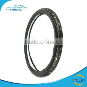 Leather Car Steering Wheel Cover With Logo Printing thumbnail-1