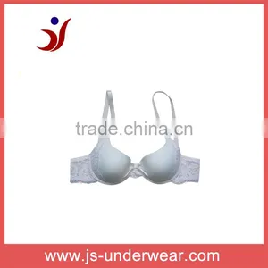 Js-180 White Color Bra Image Bra Naked Bra With Lace Back Closure Cute Young Girls Half Cup Bra With Lace (Accept OEM) thumbnail-1
