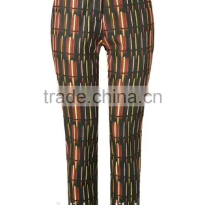 Nice Design Mid-rise Printed Straight Fashion Trousers for Women thumbnail-4