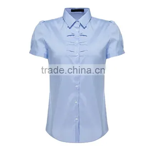 Women Short Sleeve Shirt, 2017 Spring and Summer New Business, Leisure, Self-cultivation, Lotus Leaf Side Collar Shirt thumbnail-2