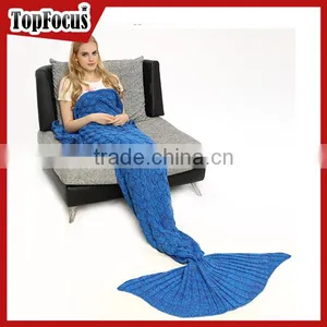 Soft Acrylic Adult Kids Mermaid Tail Blanket With Scale thumbnail-1