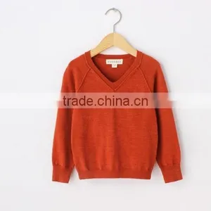 V Neck Long Sleeve One Pocket Plain Color Toddler Sweater thumbnail-1