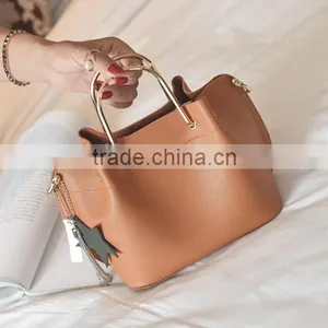 Zm35576a Korean Women Metal Handle Tote Bags Fashion Handbag Sets. thumbnail-2