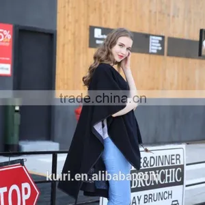 New Luxury Brand Color Matching Cashmere Poncho Winter Thicker Warm Shawls Wrap Double Side thumbnail-4