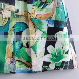 Hot Girls Short & Sexy Mini Ladies Formal Cheap Flower Skirt And Blouse With High Quality Custom thumbnail-4