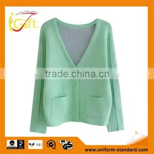 2014 Hot Sell Wholesale High Quality Cotton Long Sleeve Women's Knit Cardigan thumbnail-1