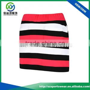 Top Quality Contrast Color Fashion Stripe OEM Service Golf Skirt,golf Skort thumbnail-4