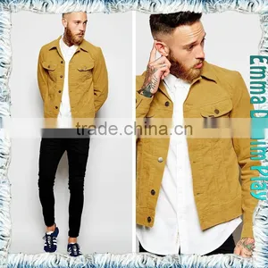 New 2015 Spring Men Fashion Cotton Denim Khaki Jackets thumbnail-4