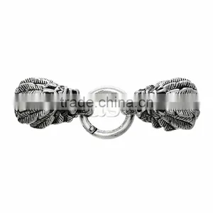 Top Quality Hook Clasps For Leather Bracelet Skull Halloween Antique Silver 8.1cm x 25.0mm2 Sets thumbnail-1