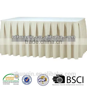 Polyester Table Skirting Wedding Table Skirt Cover Table Skirt for Banquet Polyester Table Skirt Satin Table Skirting thumbnail-1