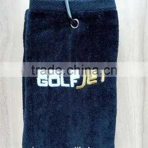 Custom Logo 3D Embroidery Cotton Golf Towel thumbnail-1