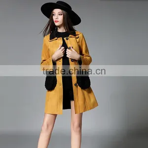 B40993A Korean Style Fashion Women Clothing Long Wool Winter Suede Coat thumbnail-3